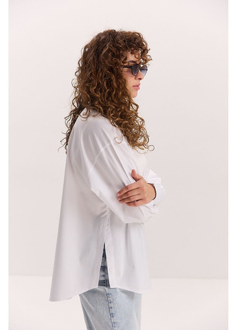 Жіноча сорочка оверсайз жовта з розрізами на ґудзиках з боків Arjen (353306017)