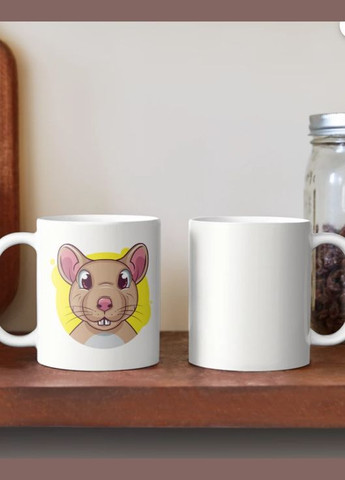 Чашка керамическая кружка с принтом Милая Мышка Белая 330 мл Orca (317320529)