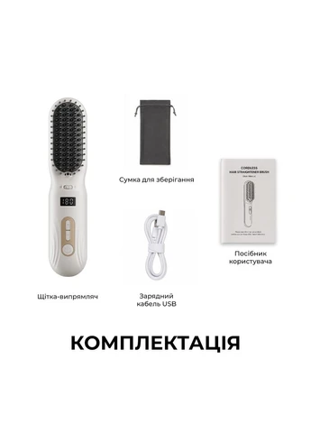 Бездротова щітка-випрямляч для волосся з іонізацією White (AA02A-WH) Dreame Silky (396706165)