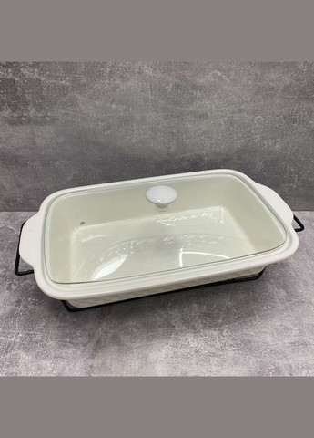 Мармит керамический прямоугольный 40 см 2,5 л с черной подставкой MR-11659-73 Maestro (317203621)