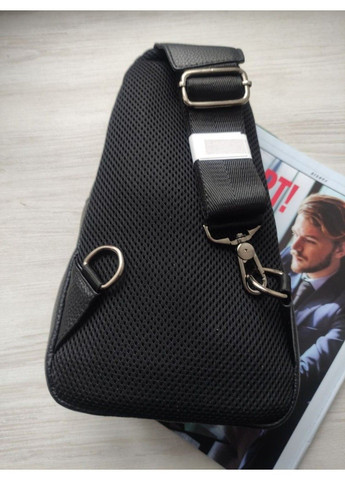Чоловіча шкіряна сумка-слінг через плече чорна 23053 BR-S (371883004)
