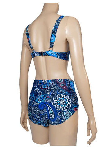 Комбинированный летний раздельный купальник большого размера с мягкой чашкой d закрытые плавки модель 0248 арт.0619 раздельный Fuba.Vi