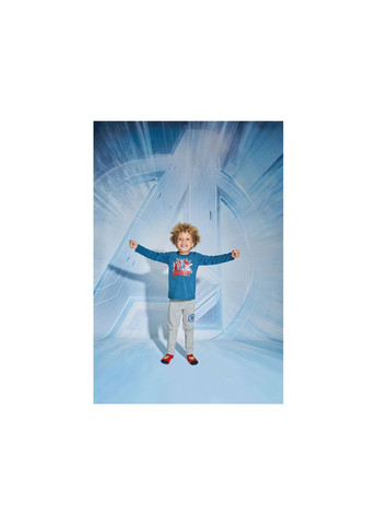 Синя піжама (лонгслів і штани) для хлопчика 387276 синій Marvel