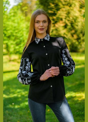 Чёрная блузка Vyshyvanka вискоза (299331647)