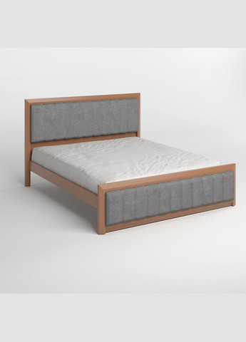 Двуспальная деревянная кровать Барселона Б1 (RAL8025)/Аляска 93 (Серый) 140х190 см (MBG-11812) Mebigrand (368281256)