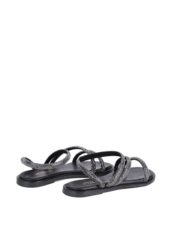 Черные женские сандалии 971s бежевая кожа. Attizzare