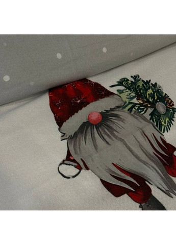 Постільна білизна сімейна сіра новорічна Різдвяні гноми Фланель Байка 954700 Ananasko (367056827)