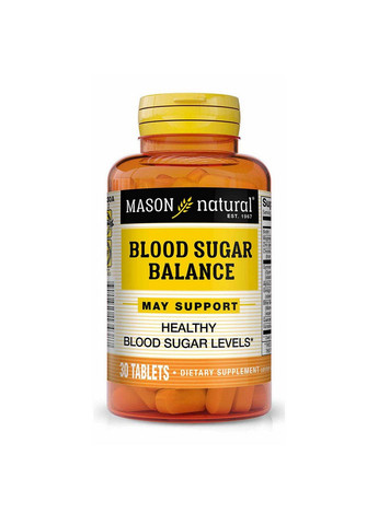 Натуральная добавка Blood Sugar Balance, 30 таблеток Mason Natural (293419172)