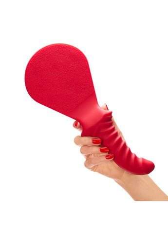 Шлепалка с фаллоимитатором BÜCK DICH, красная, силиконовая, с ребристой ручкой Fun Factory (315149316)