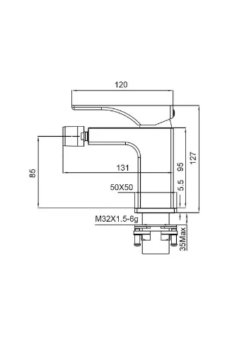 Змішувач для біде KB-20010-01 (Колір хром) (KR3480) KOER (322004298)