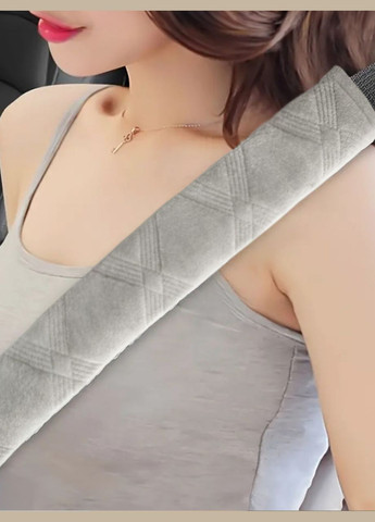 Чехол накладка на ремень пояс безопасности авто 30 см бежевый No Brand (314459661)