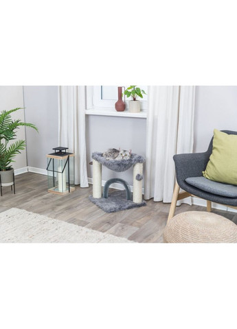 Цапка Baza для кошек, со щеткой, сизаль/плюш, 41х41х50 см (серый) Trixie (362701668)