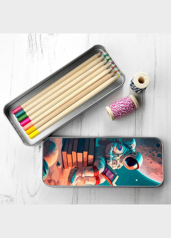 Органайзер для канцелярського приладдя, Підставка для канцелярії, Кейс для дрібниць Космос #014 7*18 см Silver No Brand (309154041)