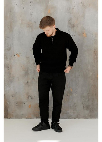 Чорний демісезонний чоловічий светр на блискавці artknit (ak38812p) Art Knit