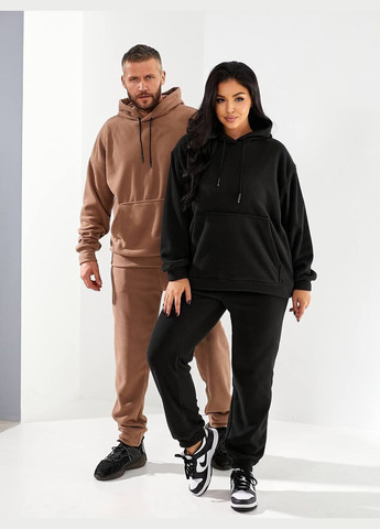 Кофейный демисезонный флисовый костюм брючный Garna