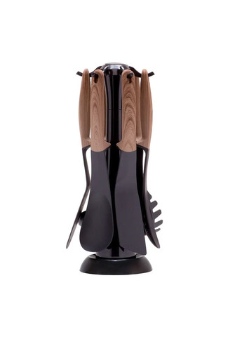 Набір кухонного приладдя з підставкою 7 предметів нейлонові з ручкою під дерево KM- hjk Kamille 5235 (360880107)