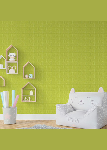 3D панель самоклеящийся кирпич оттенок лайма 700х770х5мм (300-5) SW-00001331 No Brand (328579168)