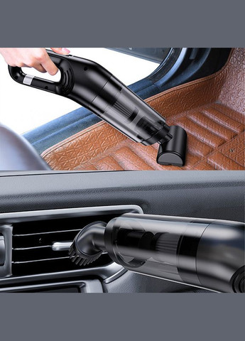 Автомобільний пилосос LT-113CT 2000 mAh Black для чищення салону 5 шт. Helloleiboo (353828116)