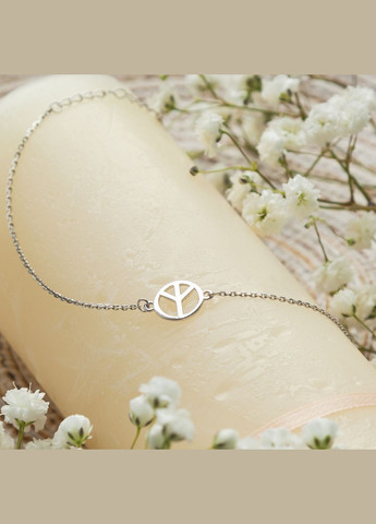 Браслет срібний знак Pacific на тонкому ланцюжку No Brand (362176946)