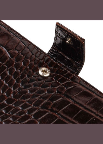Стильний гаманець для чоловіків з натуральної шкіри з тисненням під крокодила 21915 Коричневий Canpellini (329151383)