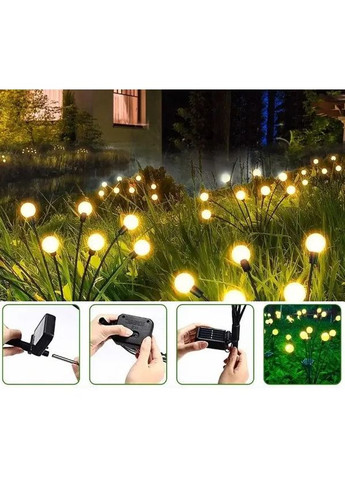 Садовый светильник на солнечных батареях 70 см с 8 LED, водонепроницаемый, декоративный светлячок для улицы. China (354827560)