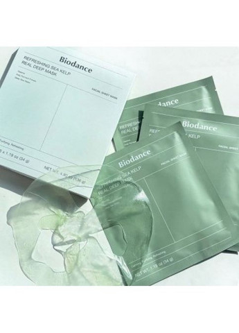 Гидрогелевая маска с морскими водорослями Refreshing Sea Kelp Real Deep Mask, 1 шт Biodance (365841944)