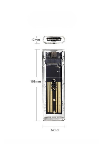Внешний карман XON MemoryCase для M.2 NVMe (PCIe) USB 3.1 Type-C Прозрачный (XSC2C13NV1PT 6303) XON E-Tech (304422417)