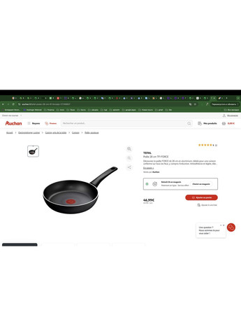 Сковорода Force 22 см, Titanium 2X, з двошаровим титановим антипригарним покриттям Tefal (360654734)