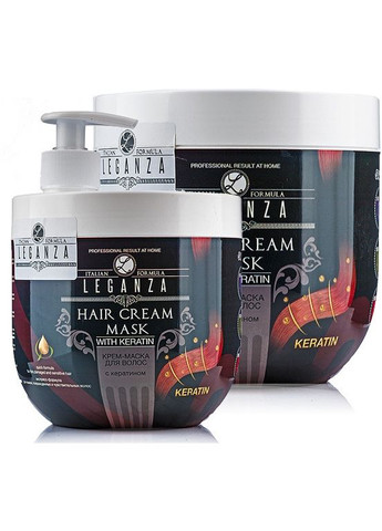 Крем-маска для волос с кератином Cream Hair Mask With Keratin (с дозатором) 1000ml (243341-113897) Leganza (368611580)