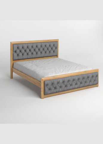 Двуспальная деревянная кровать Барселона Б3/Аляска 93 (Серый) 140х190 см (MBG-13722) Mebigrand (368281078)