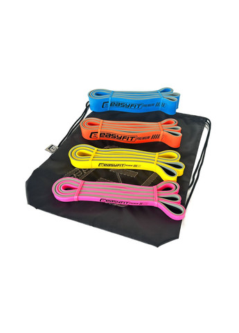 Набор двухслойных резинок для подтягиваний Premium 7-63 кг (4 шт) EasyFit (345712642)