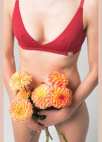 Червоний бралетт бралет з органічної бавовни Smpl без кісточок