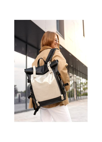 Жіночий рюкзак RollTop Hacking чорно-сірий Sambag (329692821)