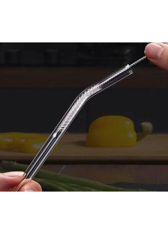 Набор многоразовых стеклянных трубочек 4шт +1 щетка No Brand (314813420)