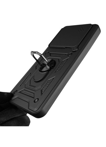 Чехол для Spark Go 2025 (KL4) бронированный с кольцом-держаталем со шторкой на техно спарк гo 2025 черный rg1 Tecno (366232184)