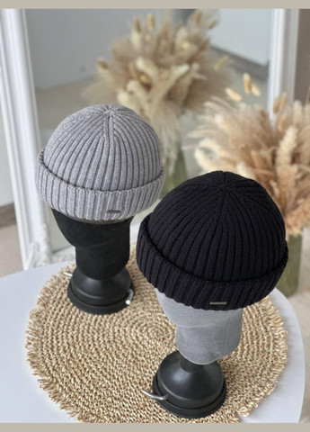 Шапка мужская Бини, Докер. Шапка женская Бини одинарная с 2 отворотом No Brand (362146301)