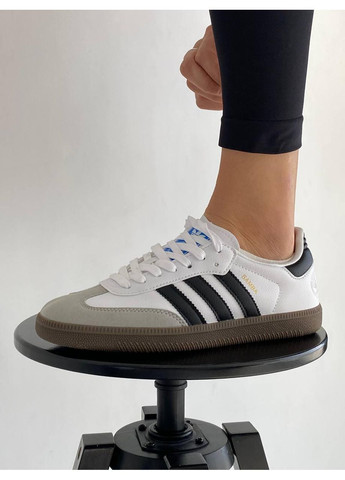 Чорні Осінні кросівки чоловічі adidas samba vegan low white black адідас самба No Brand