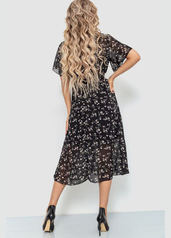 Чорна сукня шифонова, колір чорний, Ager