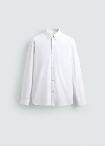 Белая рубашка однотонная Zara