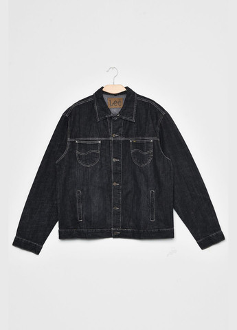 Піджак чоловічий батальний джинсовий чорного кольору Let's Shop (276835933)