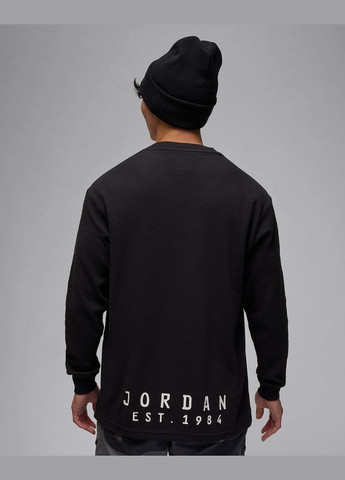 Чорна футболка чоловіча з довгим рукавом ess long-sleeve top fv7456-010 чорна Jordan