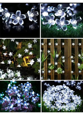 Уличная гирлянда Сакура на солнечной батарее 6,5 метра 30 LED Холодный белый No Brand (369617162)