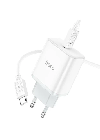 Мережевий зарядний пристрій single port PD20W charger set (Type-C to Type-C) (EU) White Hoco C104A Stage (368698067)