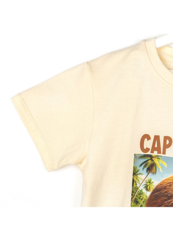 Бежева демісезонна футболка дитяча з принтом capybarello cocosini dexter's