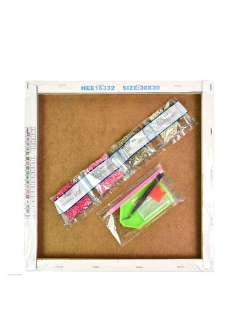 Алмазна вишивка Тигр з левом 30х30 см ПРЕМІУМ Мозаїка квадратними стразами Малювання камінням на полотні Strateg (328265490)