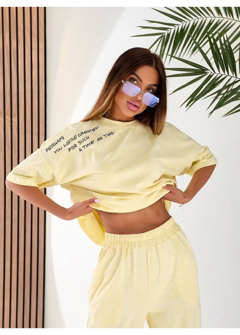 Костюм (футболка, штани), колір Жовтий No Brand (361120237)