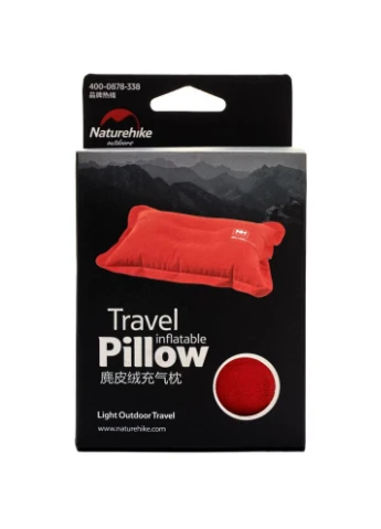 Подушка надувна Comfortable NH15A001-L, помаранчевий, легка, компактна, для туризму, розмір L, вага 180 г Naturehike (395599098)
