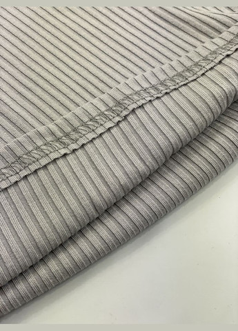 Сірий демісезонний комплект для дівчинки лонгслів та палаццо в рубчик Mevis