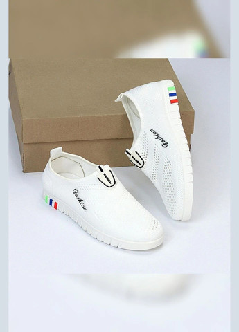 Жіночі білі текстильні мокасини — легкі, дихаючі та стильні для літа Viki Мокасини (339602426)