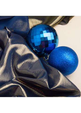 Ткань шифон стрейч с напылением Cold 55 г/м2 150 см для платьев, блуз, декора и аксессуаров т/синяя IDEIA (357226943)